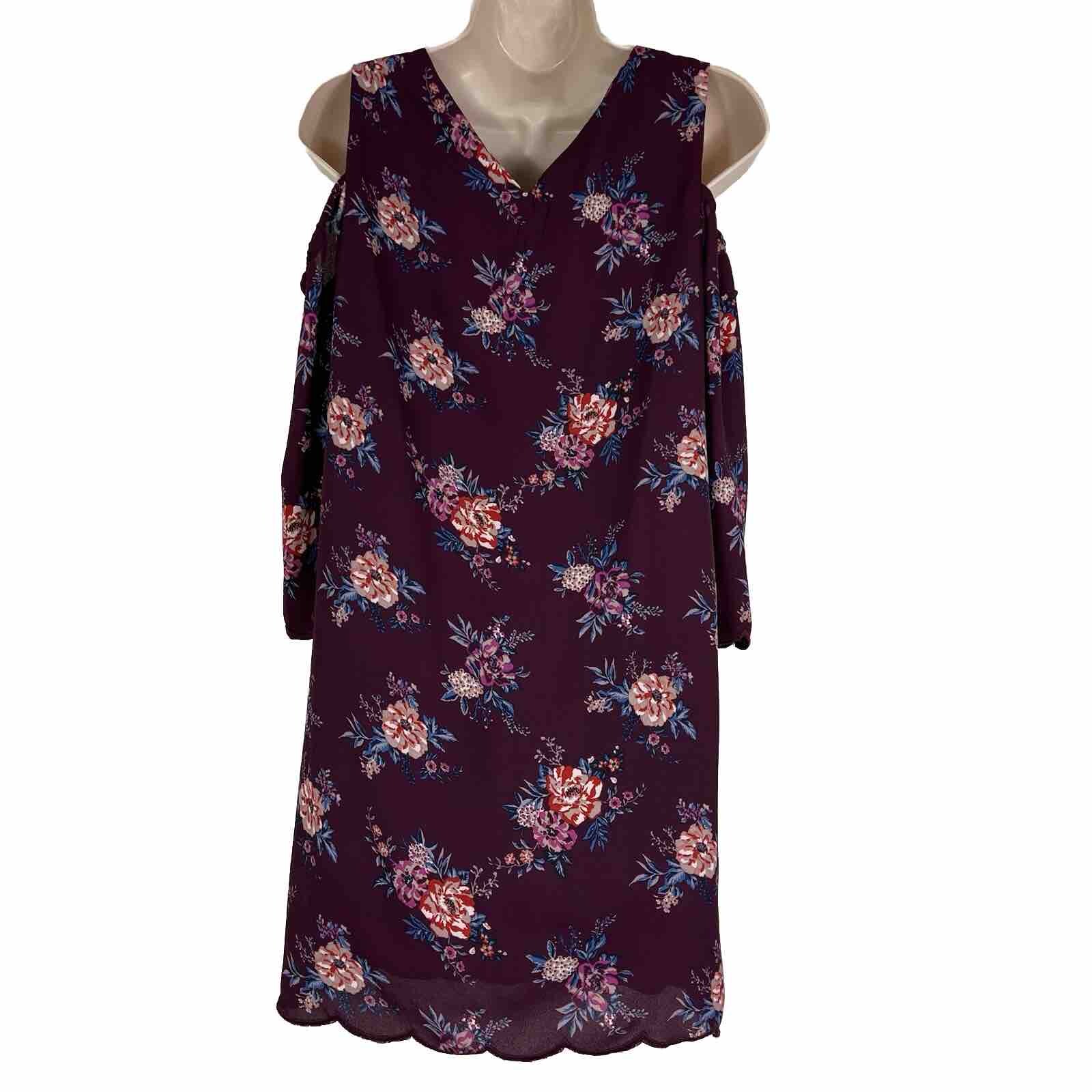 Lily Rose Shift Dress Women’s Medium Half Sleeve Cold Shoulder Above Knee Mini