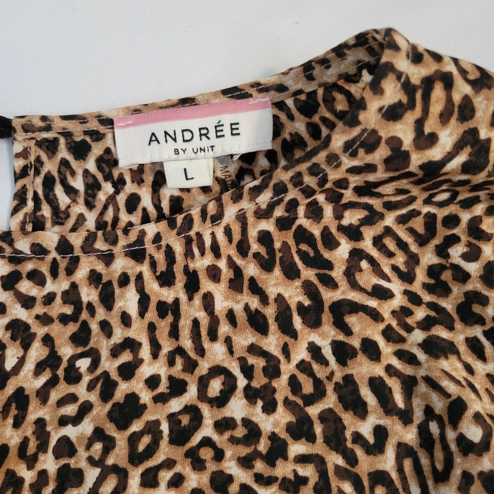 Leopard Animal Print Dress Womens Large Brown Ruffle Tiered Sleeve 90s Mob Wife