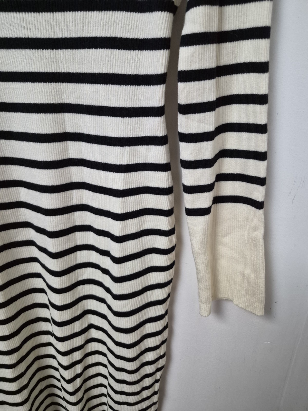 COMMENCE Knitted TURTLE NECK striped Cottagecore Fisherman Sweater Dress NWT XL