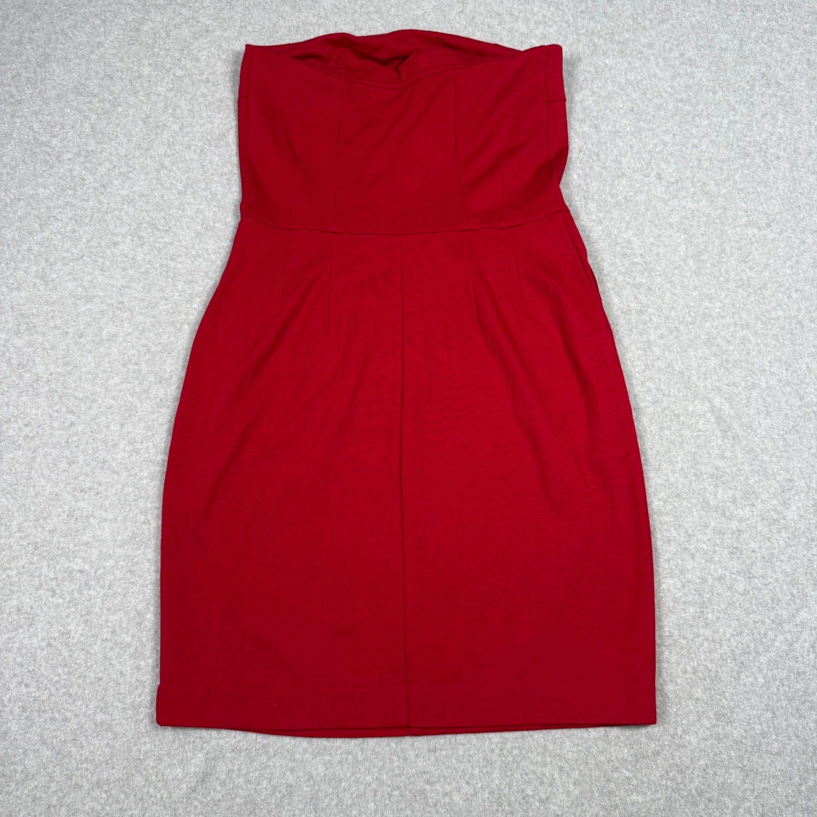 Express Womens Red Strapless Ponte Knit Sheath Cocktail Dress Size M RN 55285