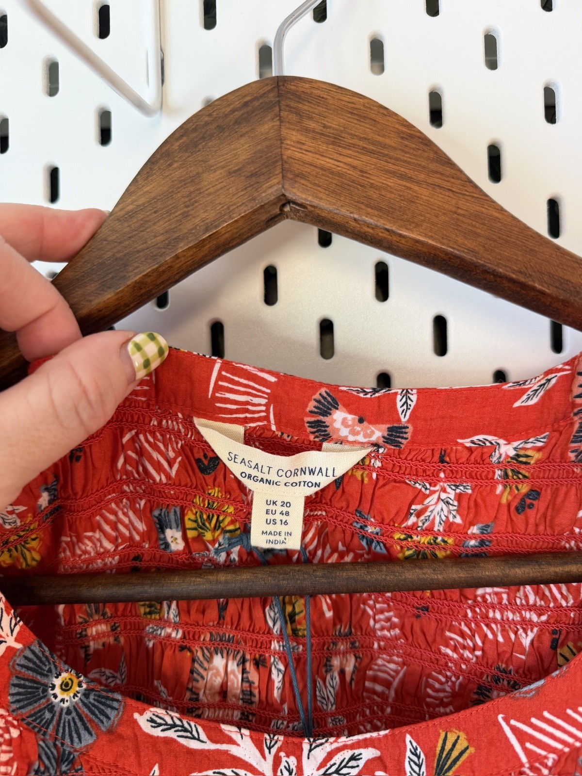 Seasalt Cornwall Sleeveless Meadowsweet Dress Size 20 Midi Cotton Tomato Red