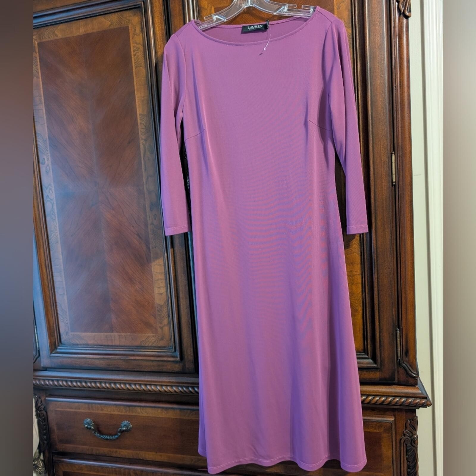 Ralph Lauren Black Label Midi Dress Scuba Fit & Flare Dress Size 8