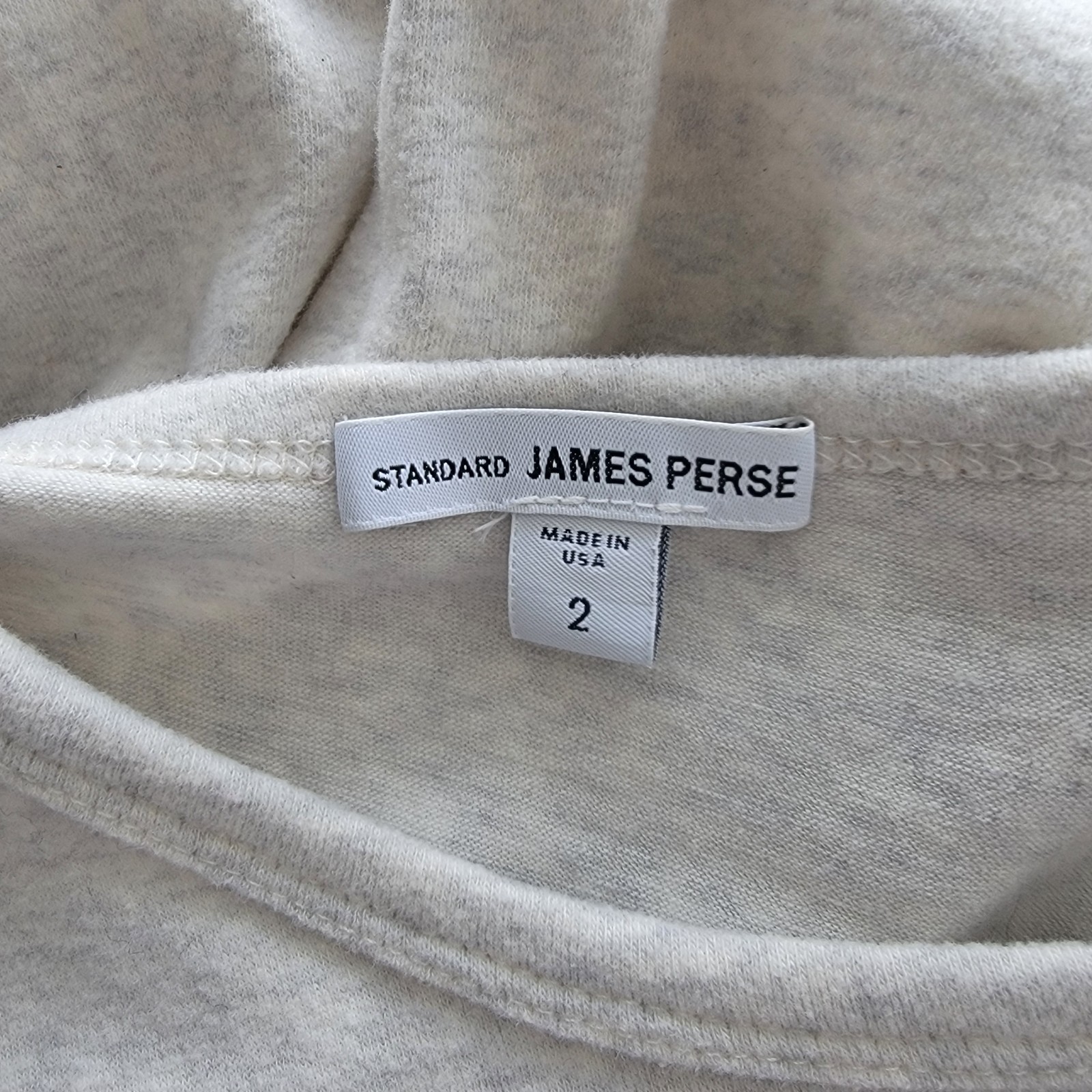standard james perse Long Pocket Tee Dress size 2 side slit Heather Natural