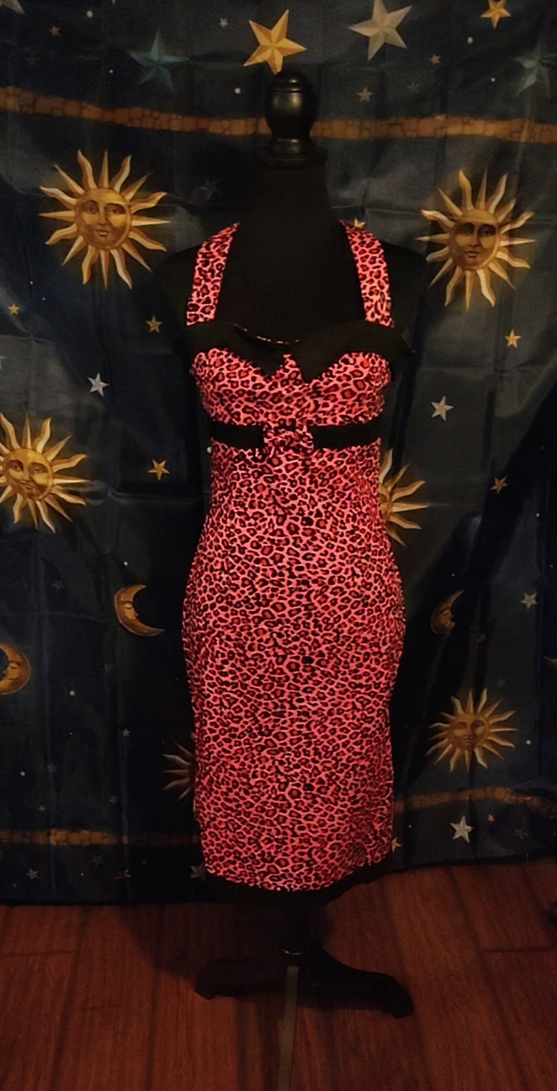 Hot Pink Leopard Print Rockabilly Psychobilly Pinup Collectif Dress
