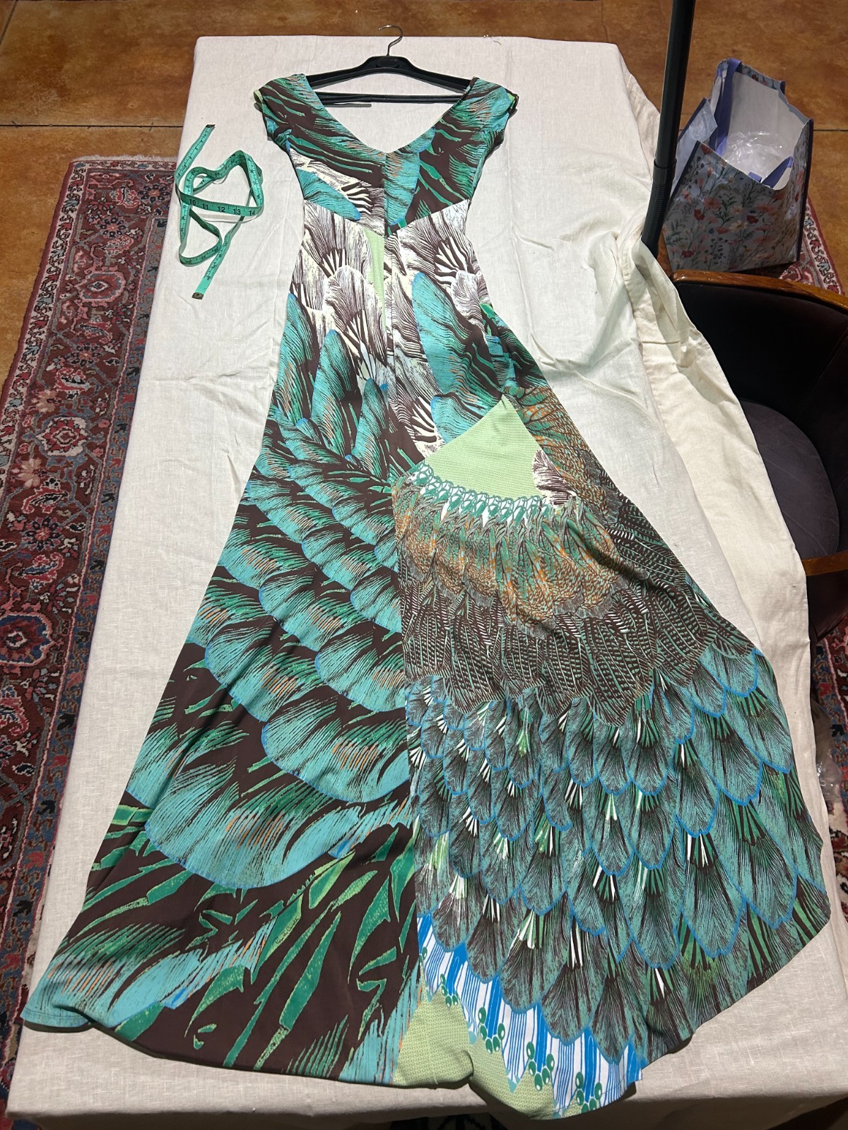 Roberto Cavalli Peacock Maxi Summer Dress Size IT 42/ US 6/ Eu 38