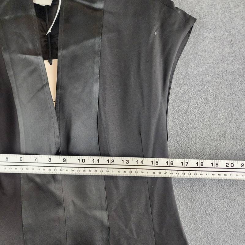 CO Plunging Sleeveless Wool Blend MIDI Bubble Dress Women’s M Black Zip Closure
