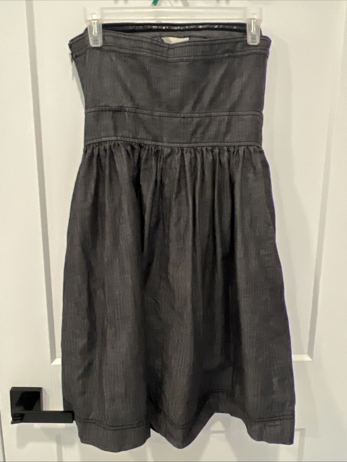 Calvin klein Womens Gray Strapless Cut Out Fit & Flare Dress Sz 4 Pockets Lined