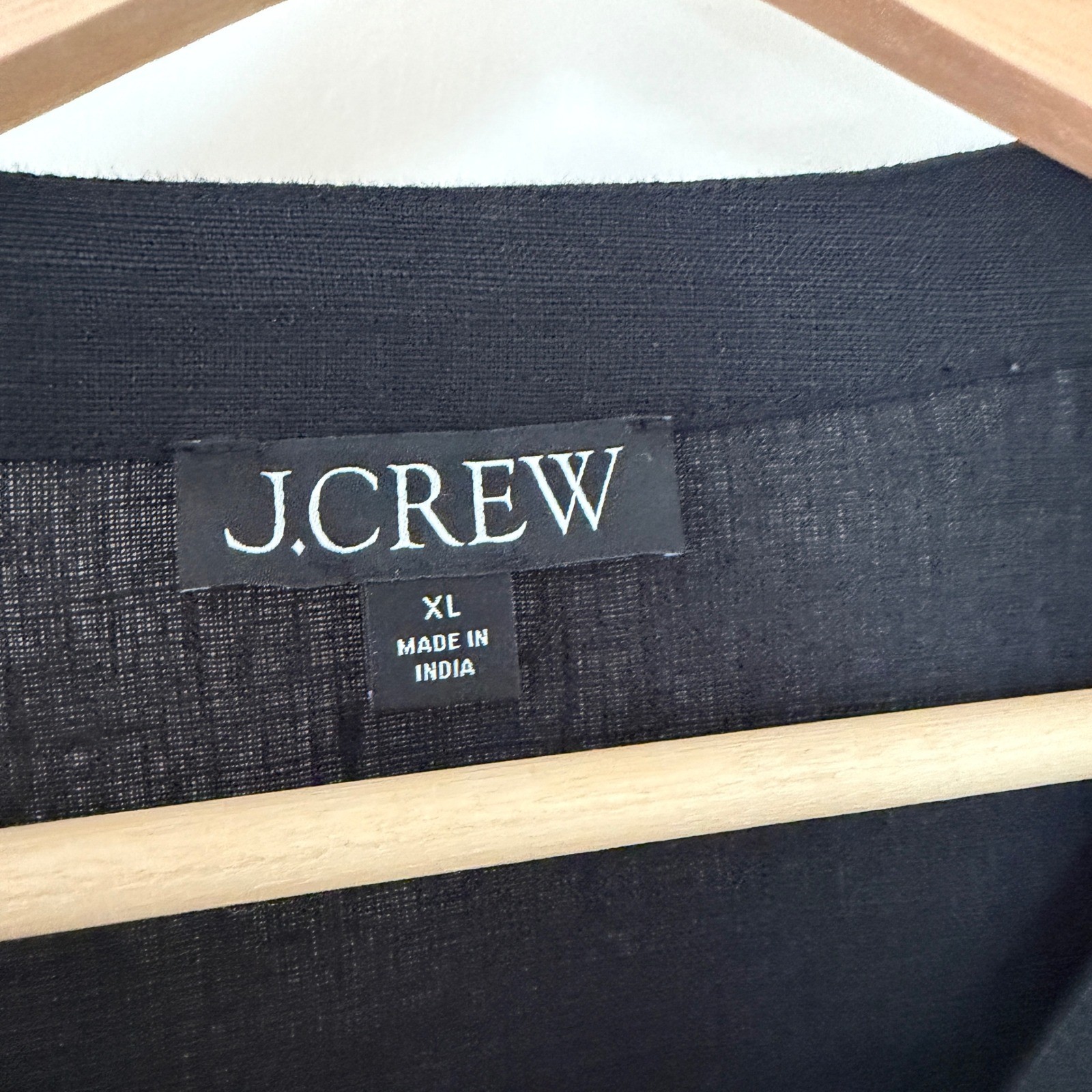 J Crew Black Linen Button Front Belted Midi/Maxi Shirtdress Sz XL: Preppy