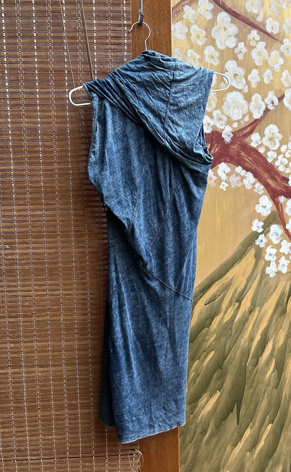 Vintage Y2k Diesel Washed Indigo Blue Asymmetrical Draped Cotton Jersey Dress