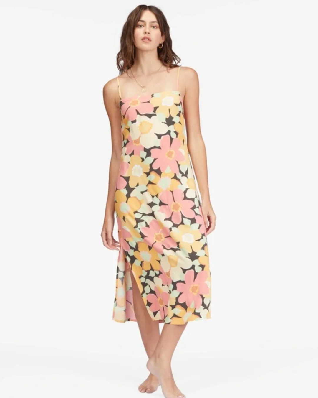 Billabong Weekend Waves Floral Print Midi Slip Tank Dress Women’s (Size: Medium)