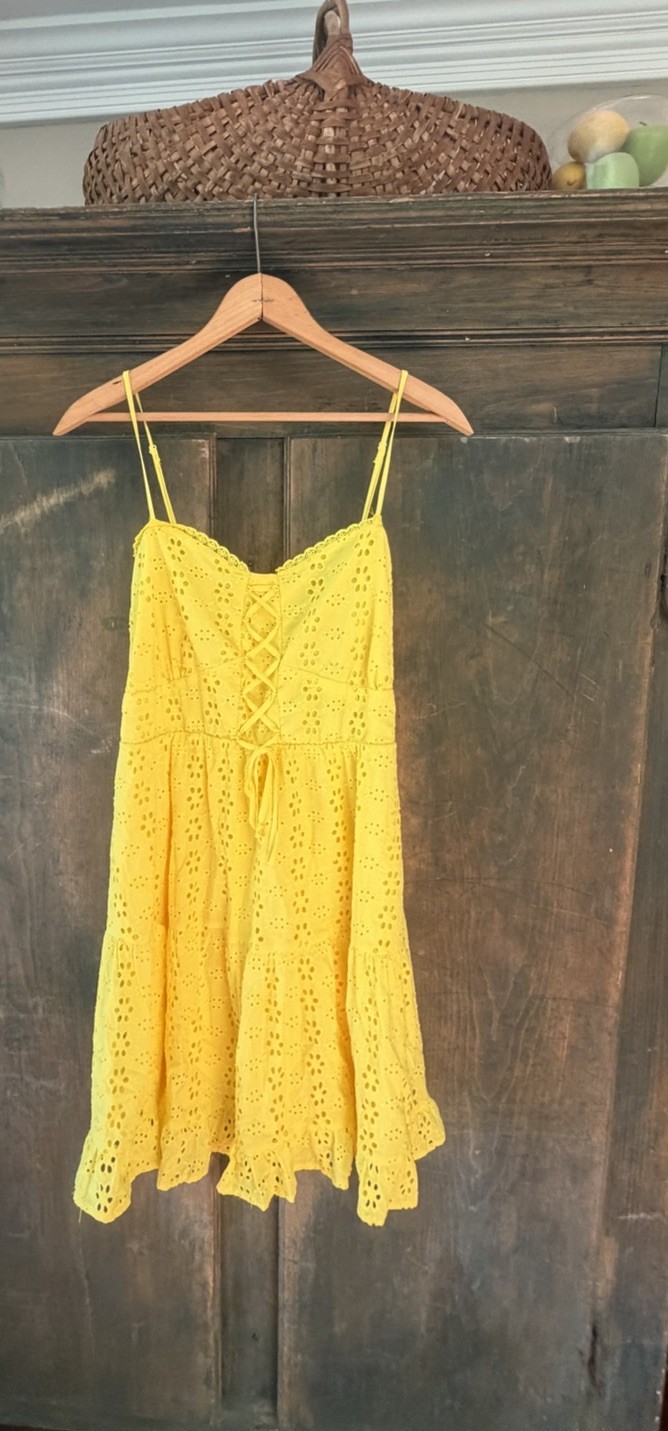 Mi Ami For Francesca’s Sunny Eyelet Lace Spaghetti Strap Sundress LG