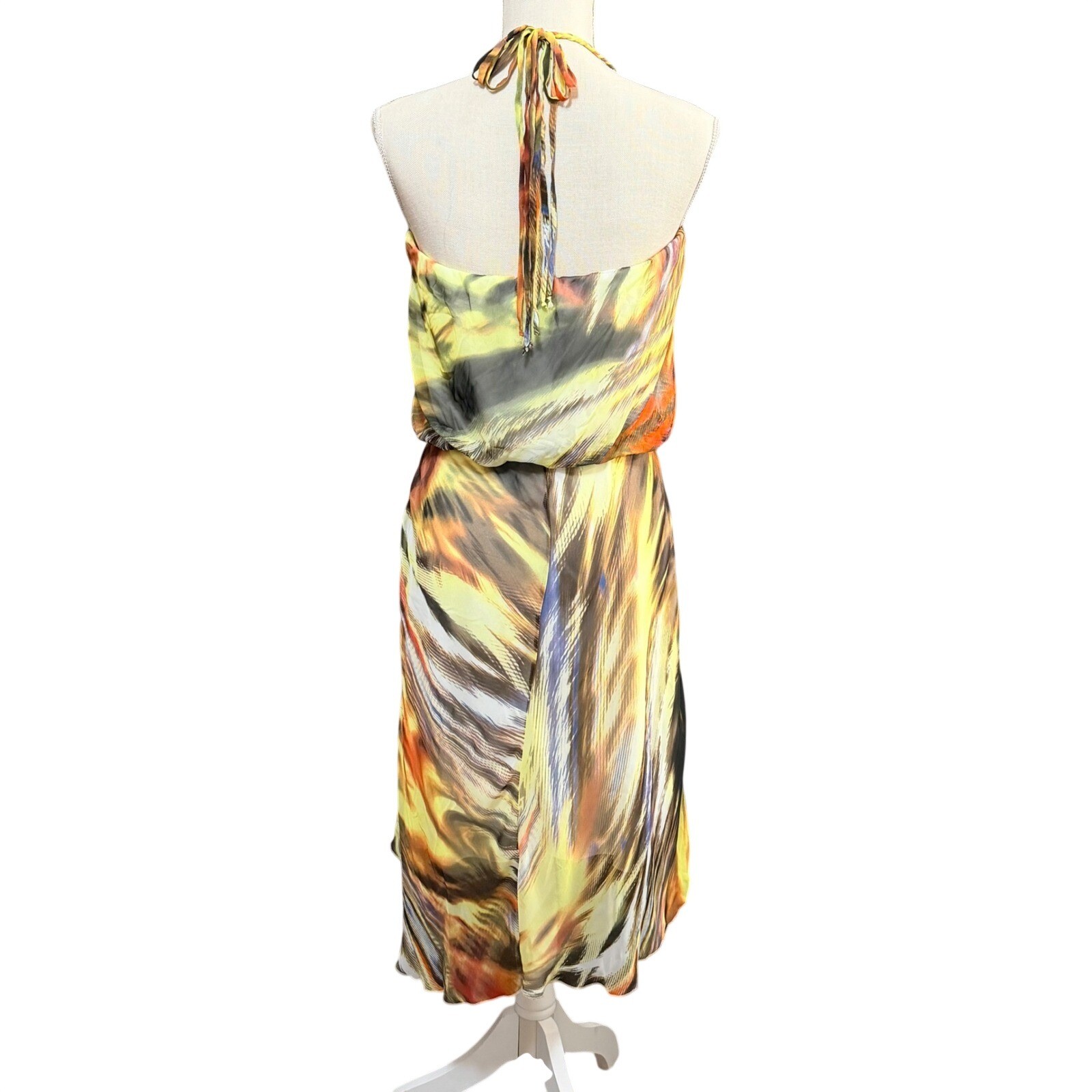 Y2K Speechless Halter Dress Large Handkerchief Hem Boho Tropical Vacation
