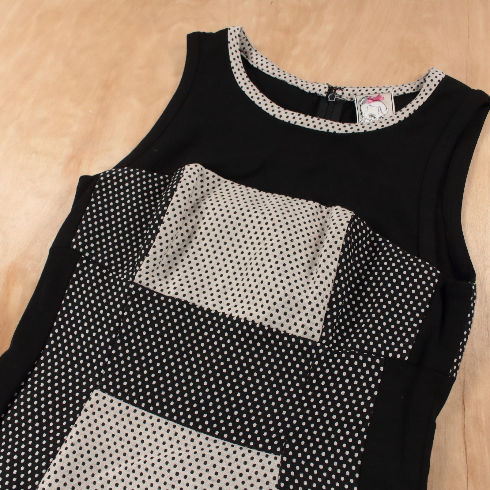 YOANA BARASCHI rayon blend polka dot shift dress sz 4 vtg 80s 90s party cocktail