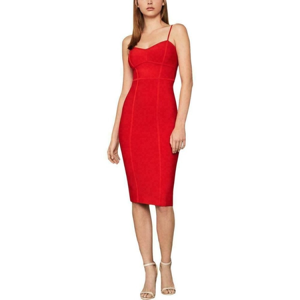 Women’s Strappy Bodycon Dress Red S M XS