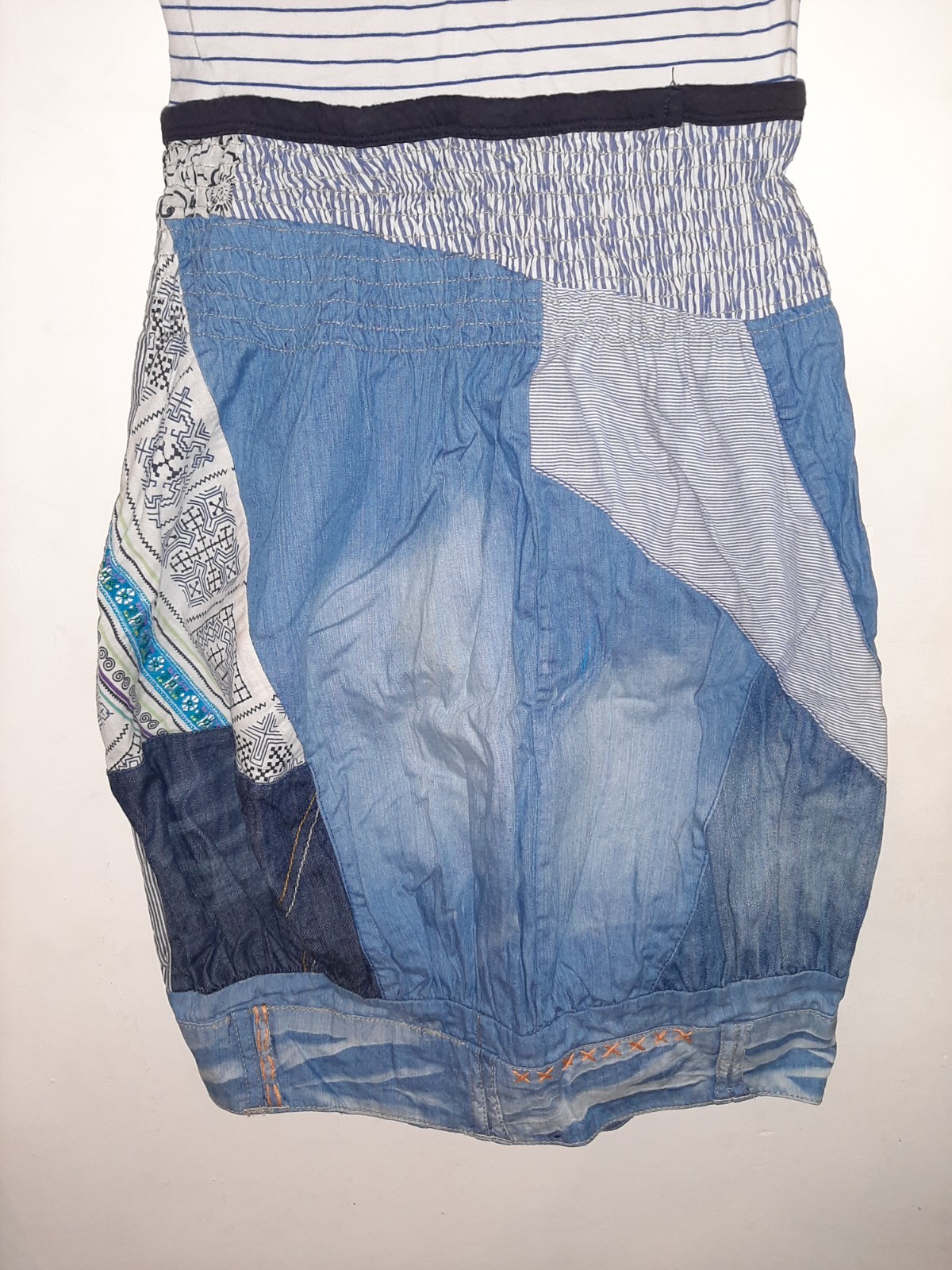 DESIGUAL Demim Patchwork Tshirt Dress Vintage Y2K Style