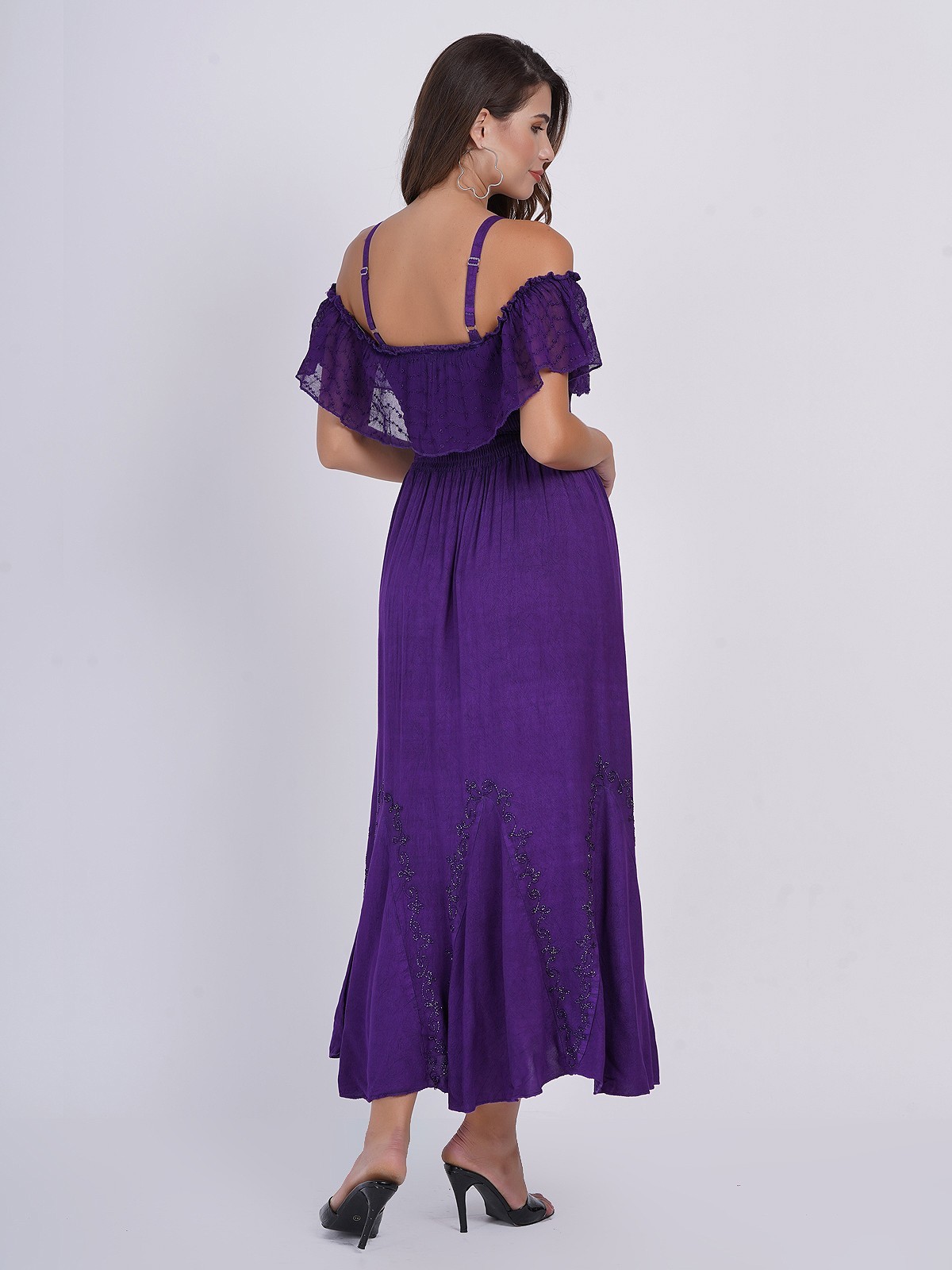 Women’s Off Shoulder Solid Net Layer Spaghetti Straps Party Dress Wholesale Mix