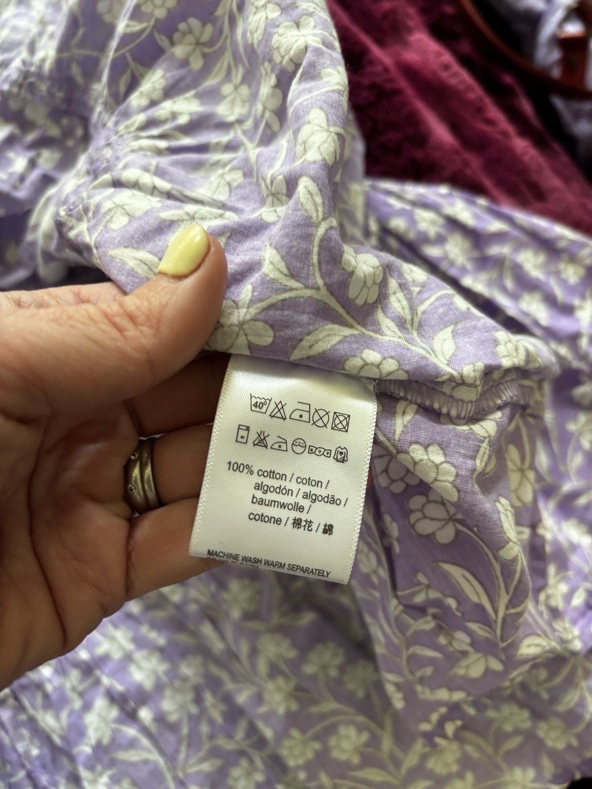 Ro Garden Purple Tiered Size Small 100% Cotton Cover Up Beach