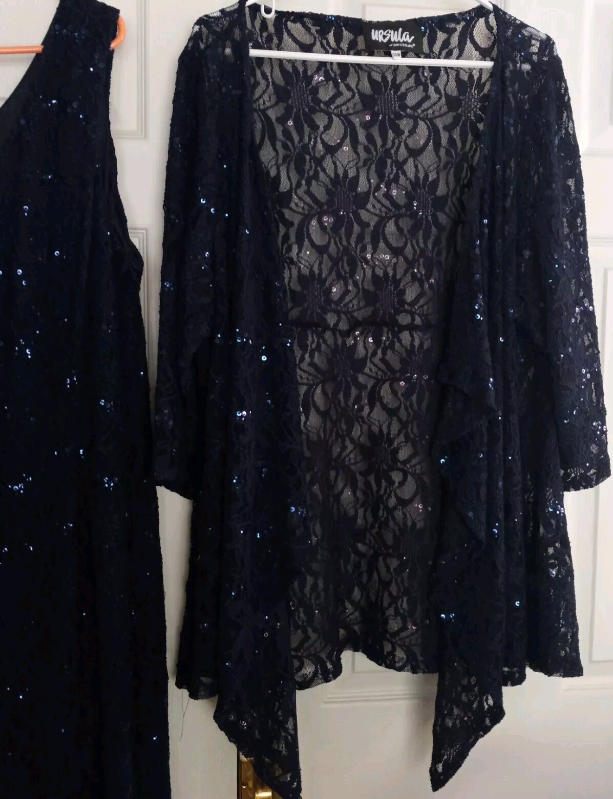 Lace Maxi Tall Jacket Dress – NAVY 26w 2 Pc Sequins Lined Dress