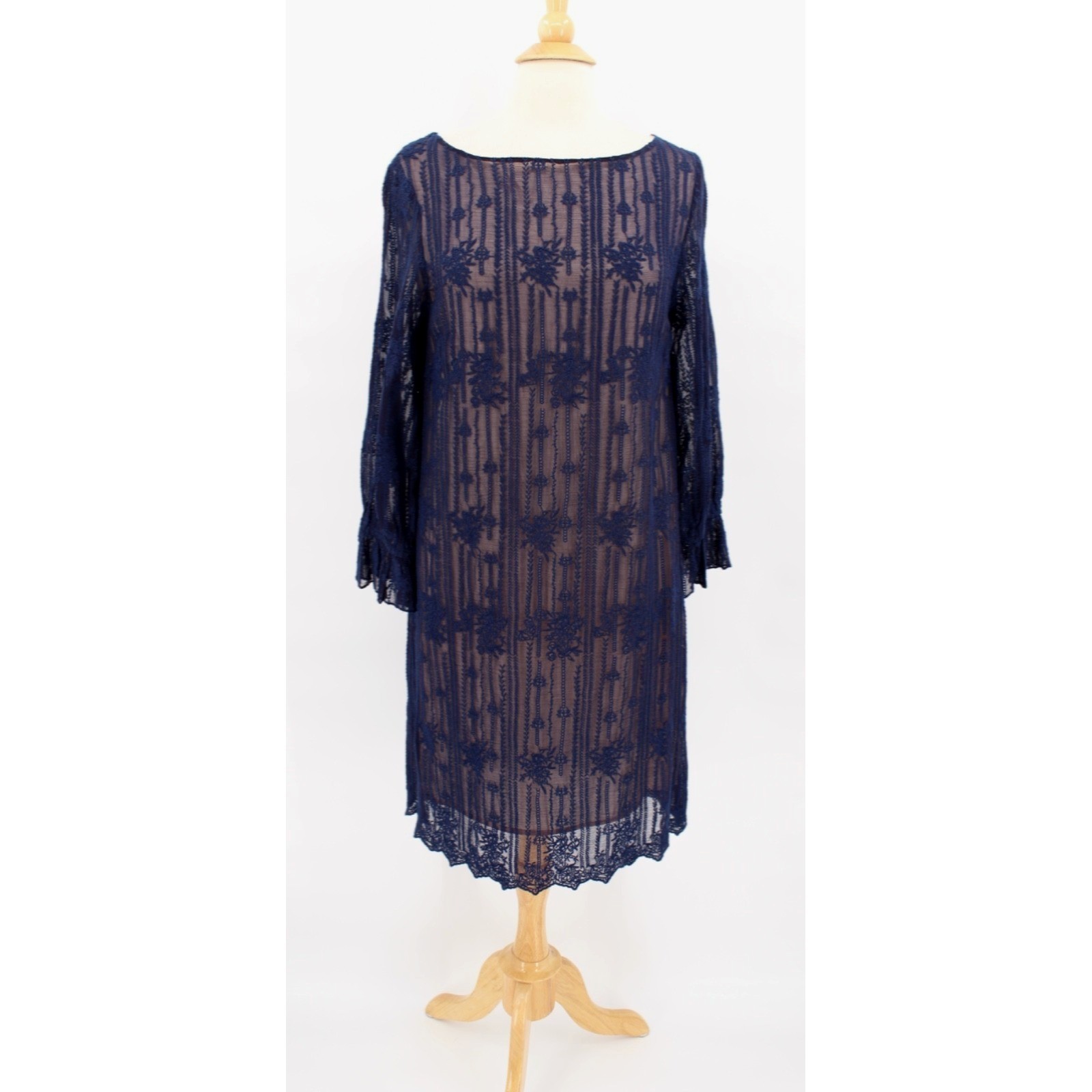 Sundance Catalog Emma Graceful Dress women’s Medium Blue whitchy whimisgoth