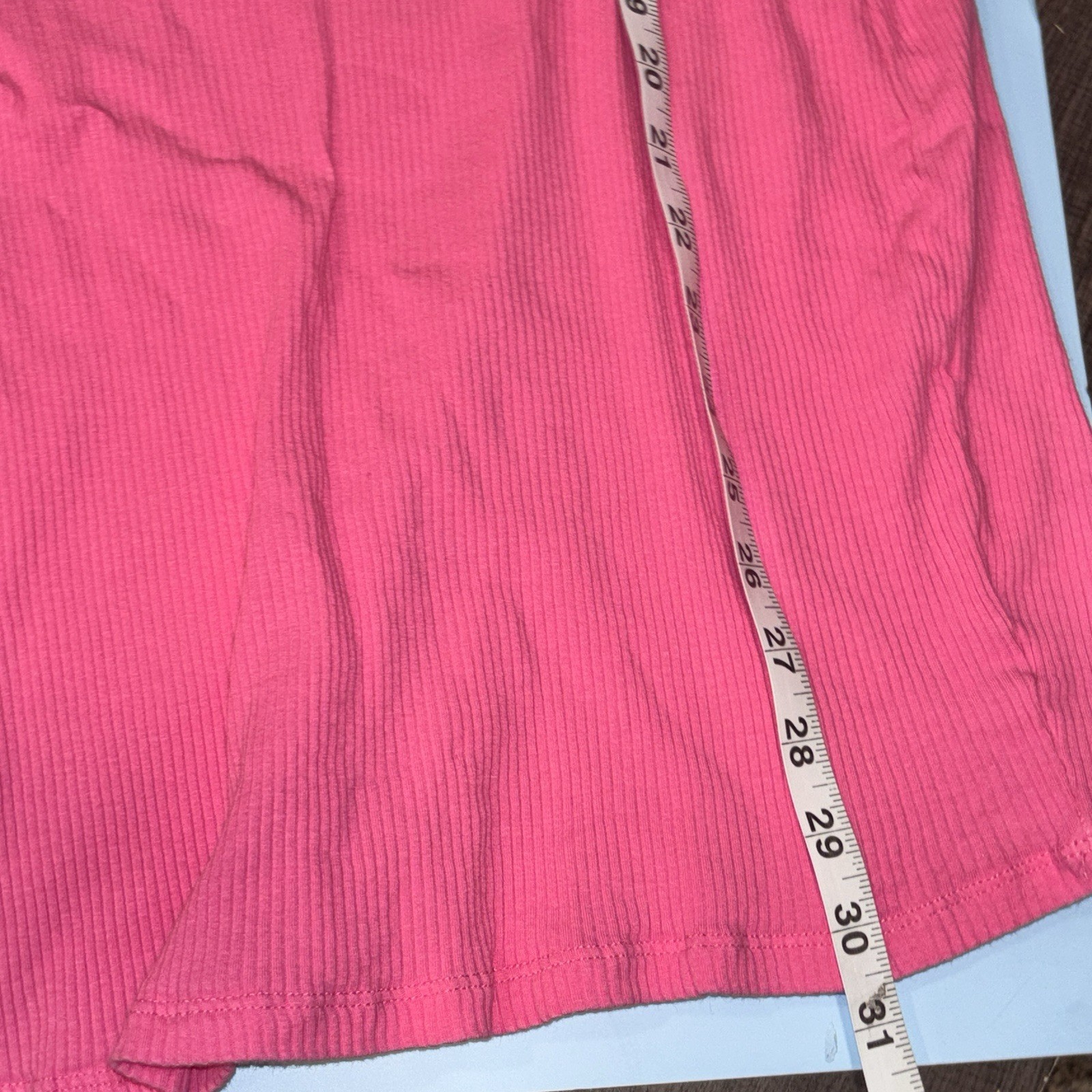 Ambiance Apparel Hot Pink Ribbed Tank Dress Mini Bodycon Scoop Neck Stretch Sz M