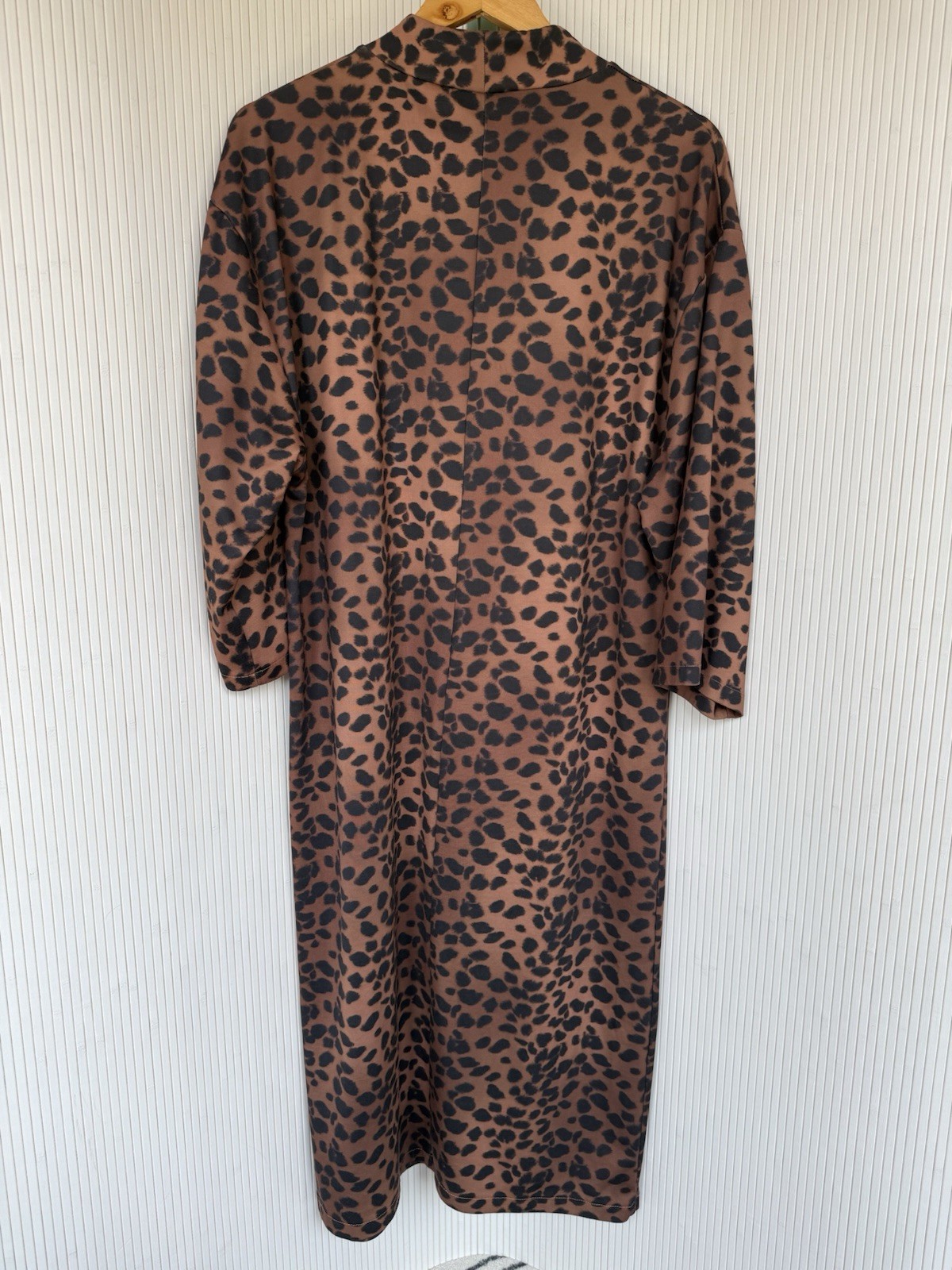 Zara Leopard Midi Dress Size Large Amber, Brown And Black – Good Condition