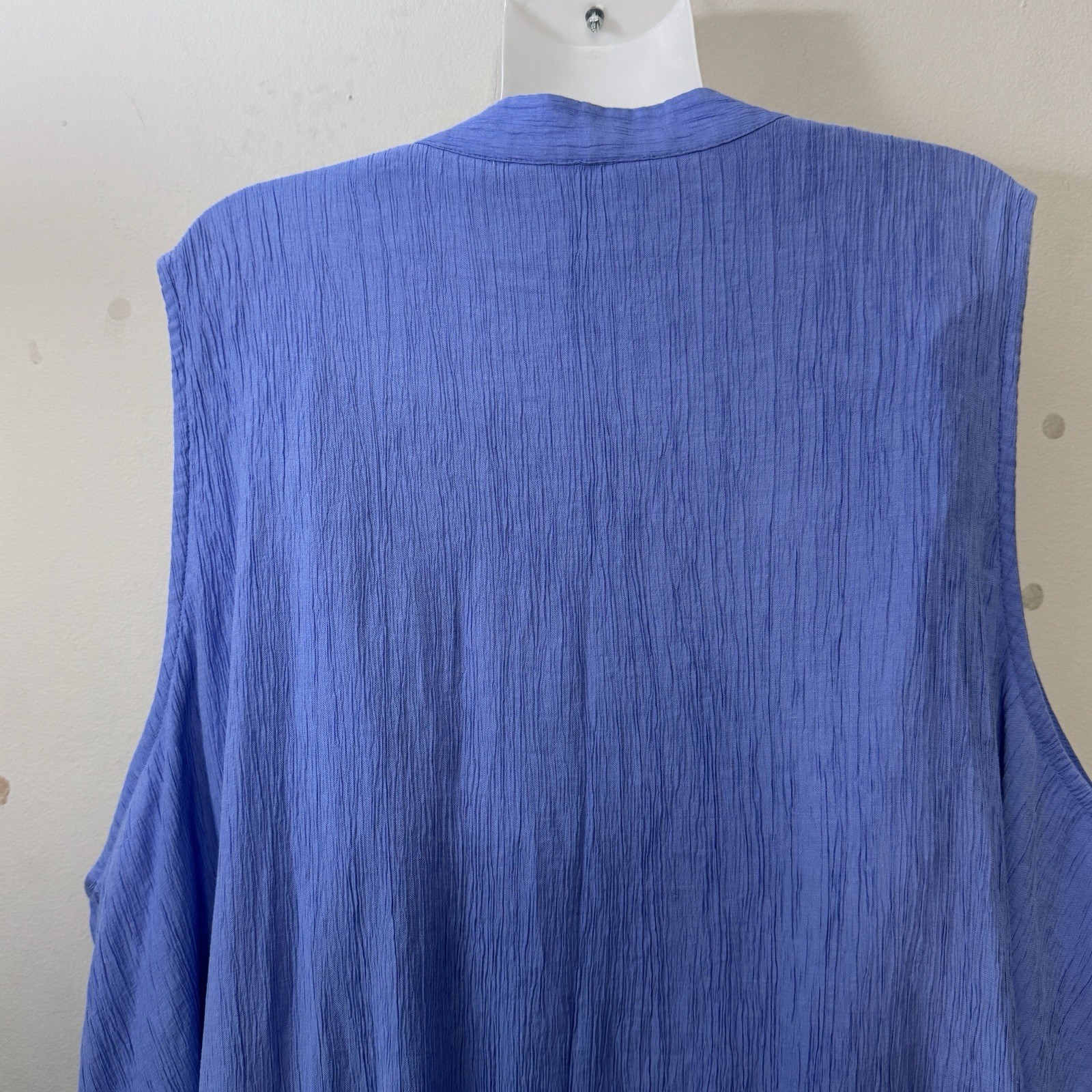 Nine West Plus Size 3X Light Blue Button Front Ruffle Lined Hem Dress Small Spot