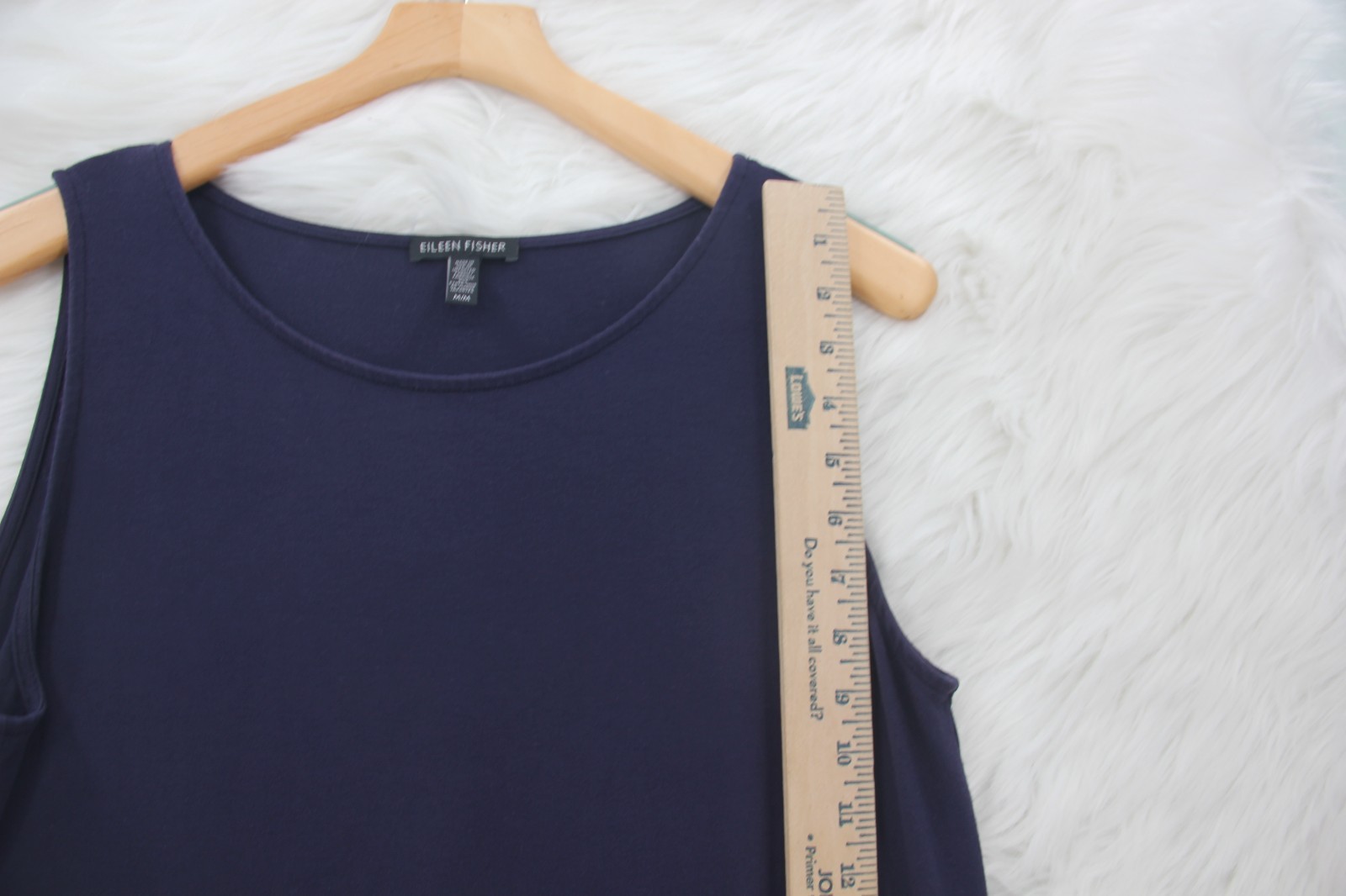 Eileen Fisher Sleeveless Navy Slip Midi Dress Medium Lightweight Stretch #1188