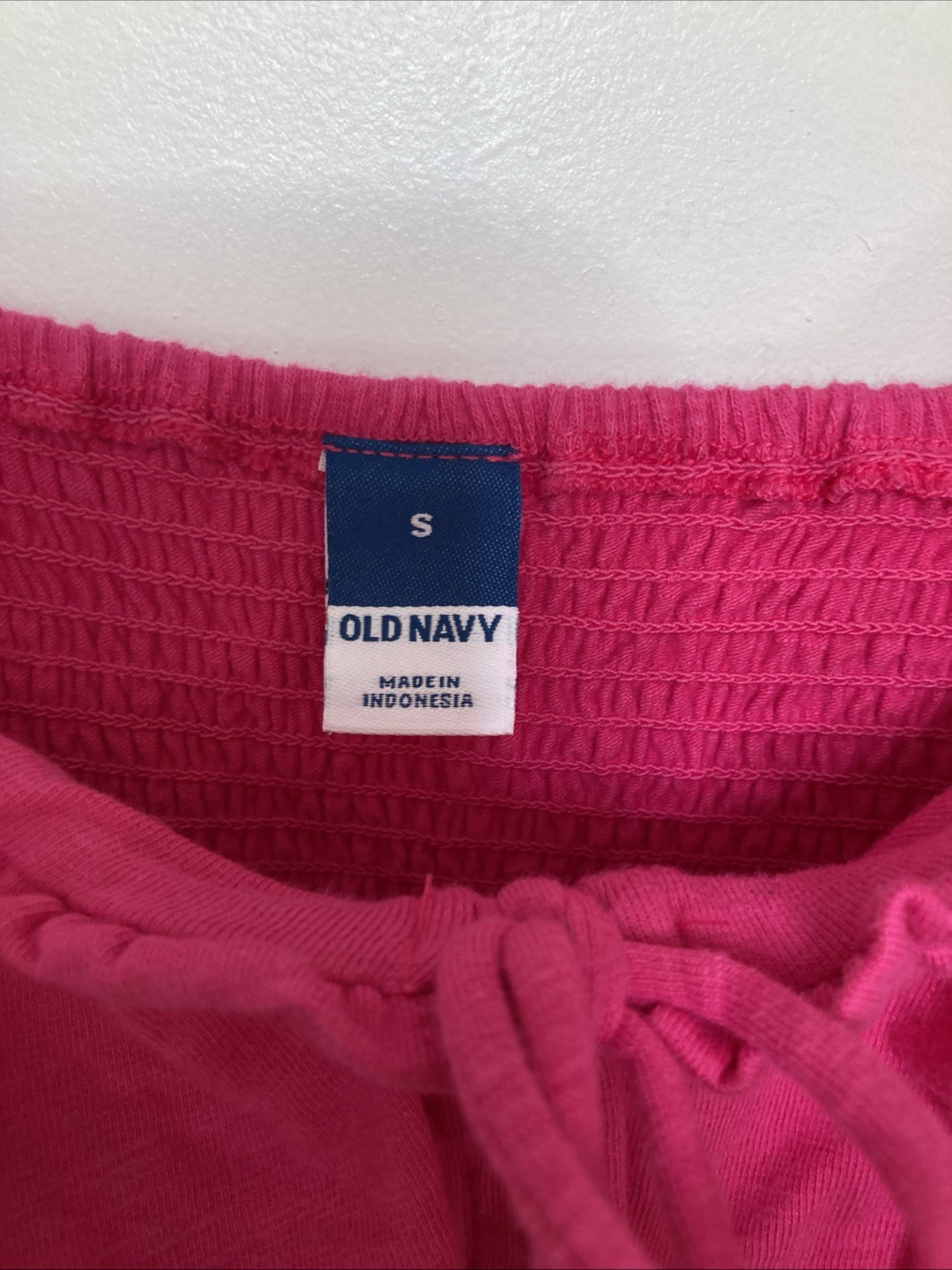 Old Navy Fit & Flare Tie Front Milkmaid Cami Midi Dress Hot Pink Smocked Sz S