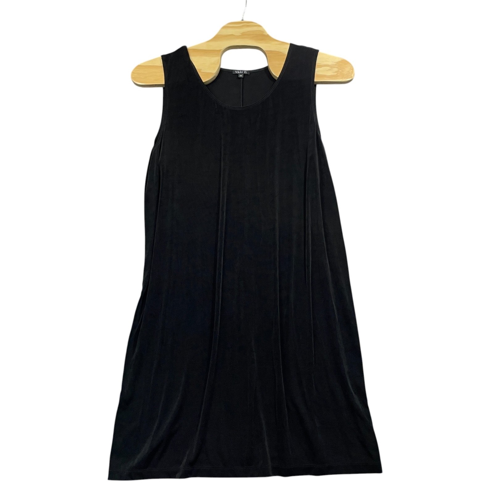 Vikki Vi 3X Black Sleeveless Dress Acetate / Spandex Blend