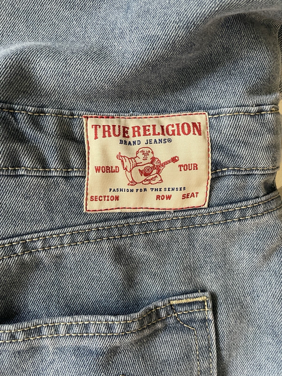 TRUE RELIGION Denim Button Front Mini Dress Light Wash Women Ladies XL $159