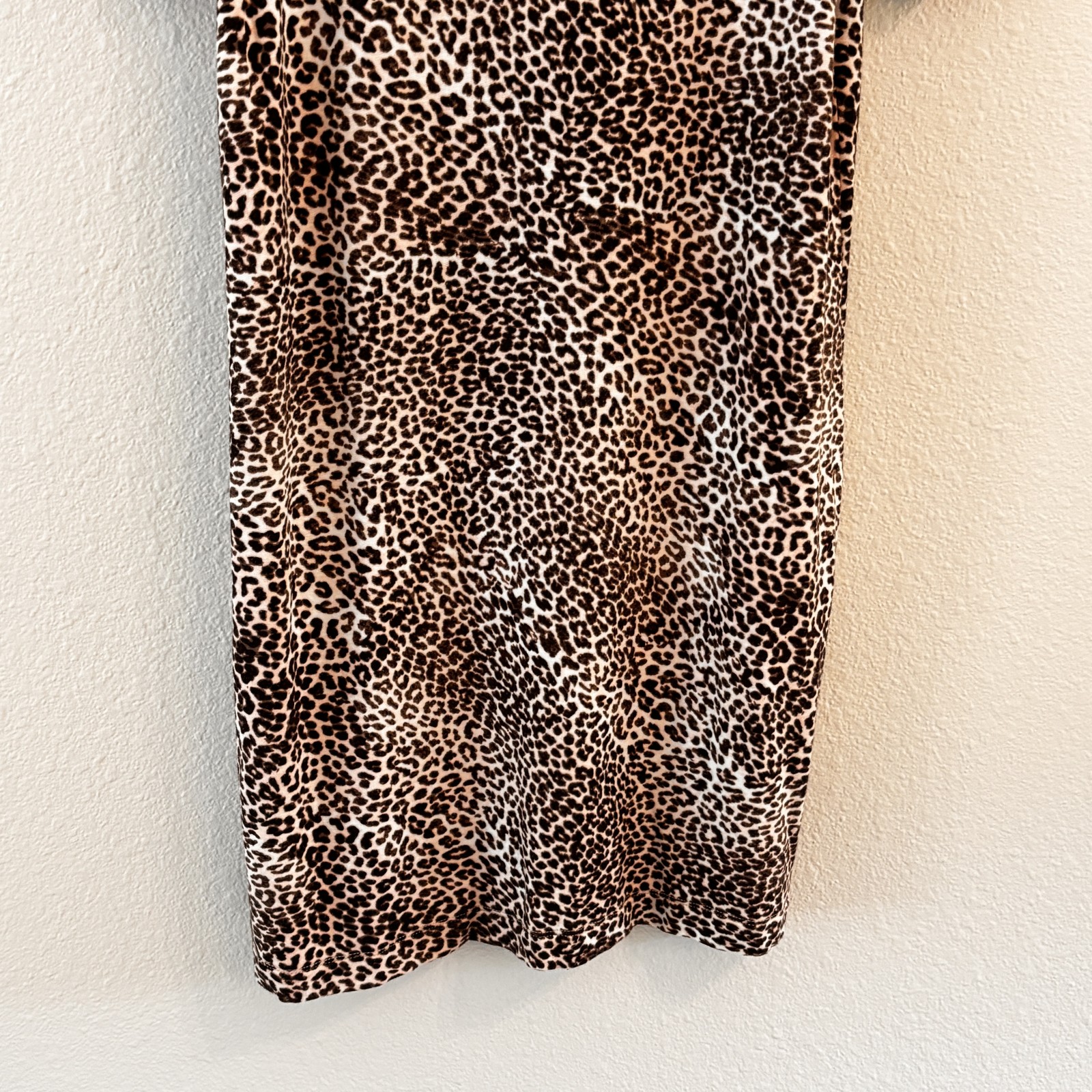 Anthropologie Daily Ritual Leopard Print Dress Womens Size S Brown Boho Casual
