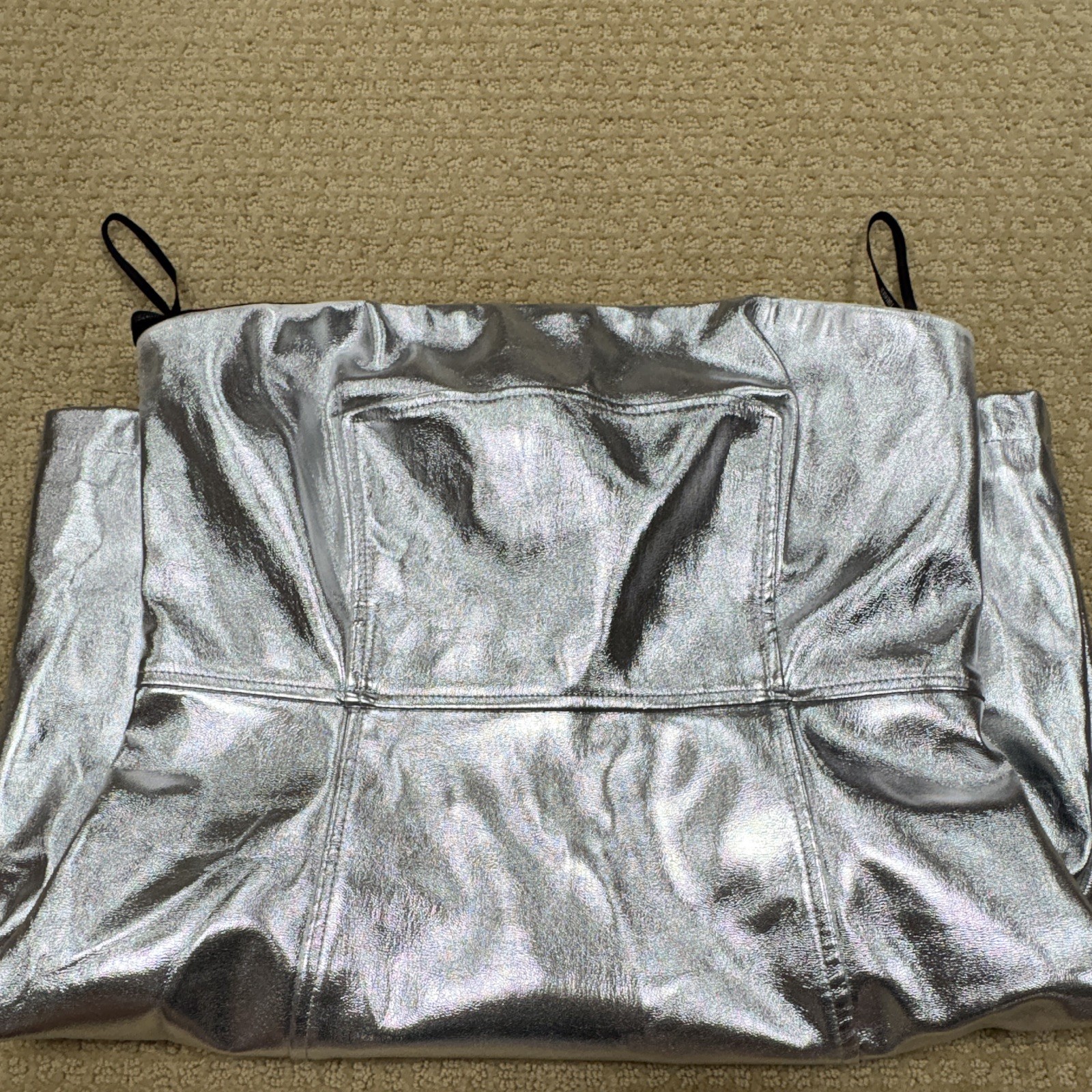 Forever 21 Glittery Silver Strapless Dress Size Medium
