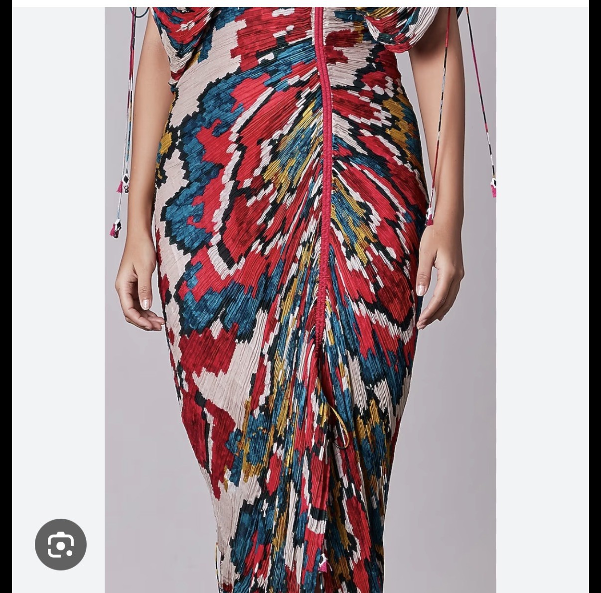 Saaksha & Kinni Multi Color Micro Pleated Kaftan Dress Sz L
