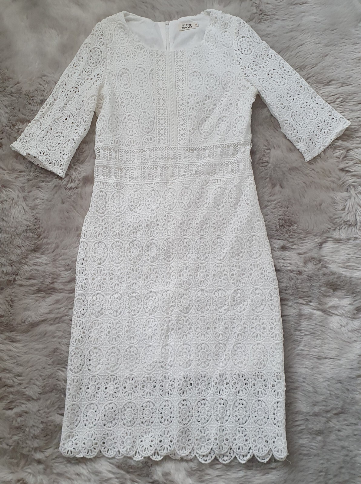 Molly Bracken Fully Lined White Lace Dress size S