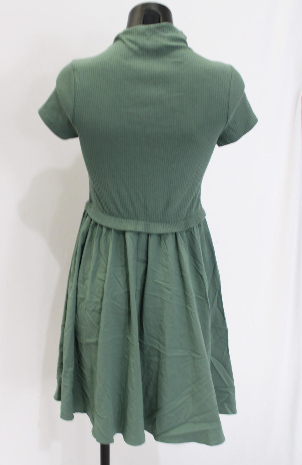Sugarlips Women’s Emelda Short Sleeve Mock Neck Dress AR8 Dark Green Small