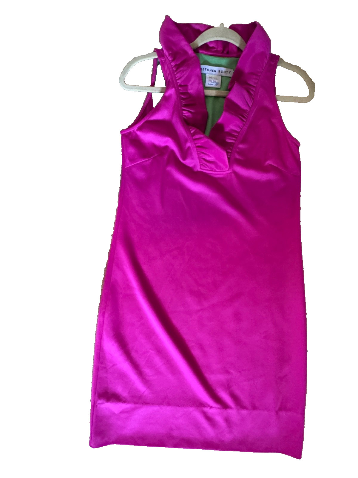 Gretchen Scott Ruffle Neck Sleeveless Dress Pull Over Size XS