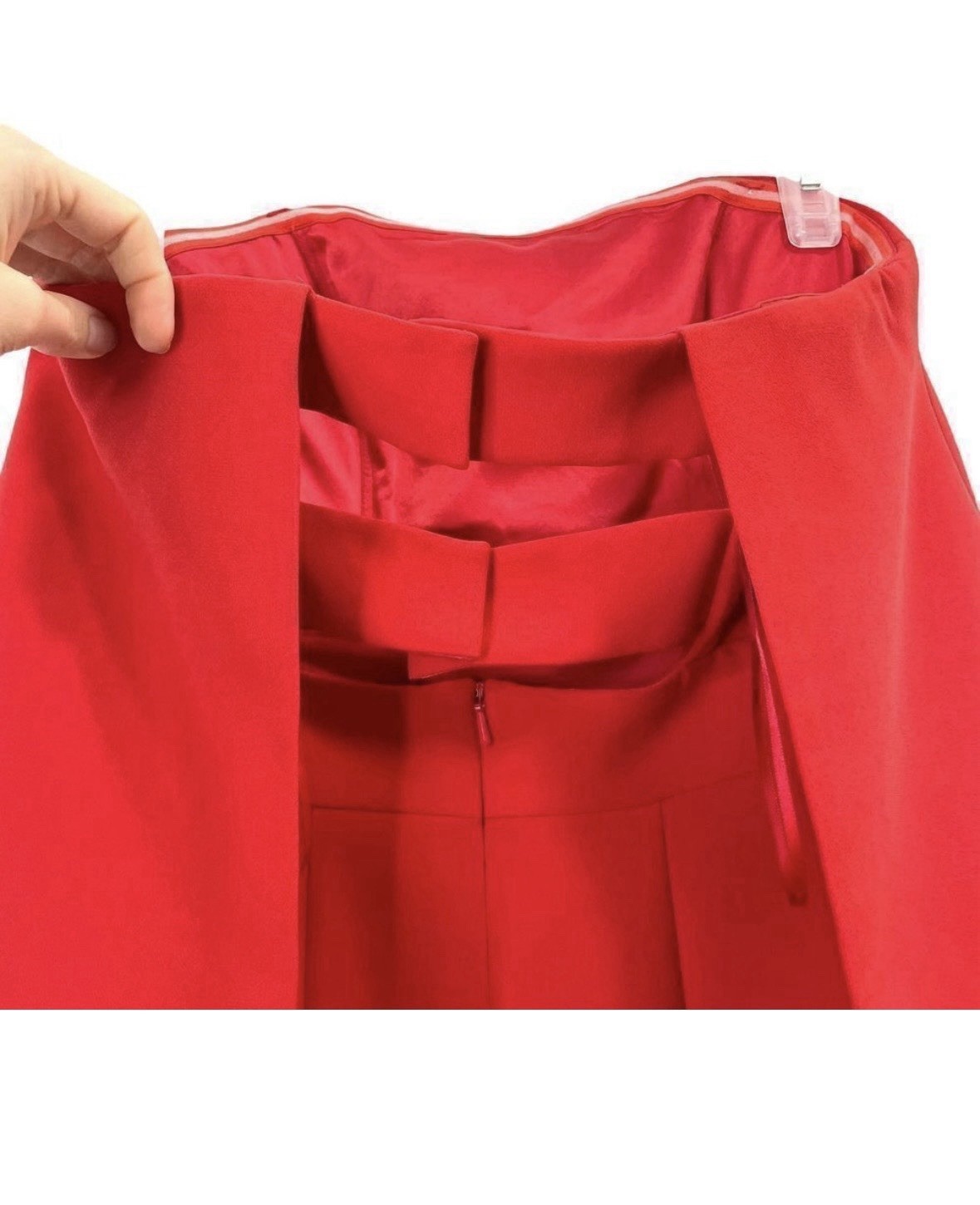 JAY GODFREY Red Strapless Ruffle Mini Sheath Dress Lined Short Size 2