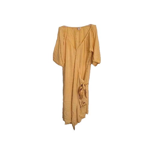 Goodthreads Women’s Mindi Wrap Fluid Twill Dress Light Yellow Size Small