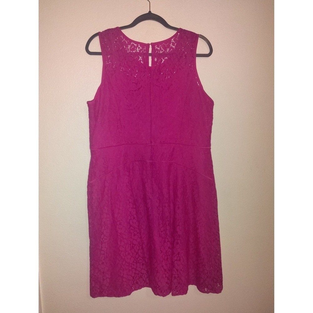 Studio One New York Magenta Pink Floral Lace Sleeveless Cocktail Dress Size 18