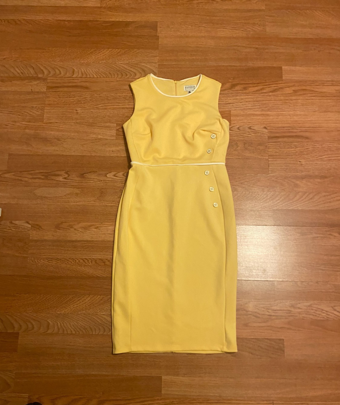 EnFocus Studio Yellow Sleeveless Mini Work Office Knee Length size 6 Small