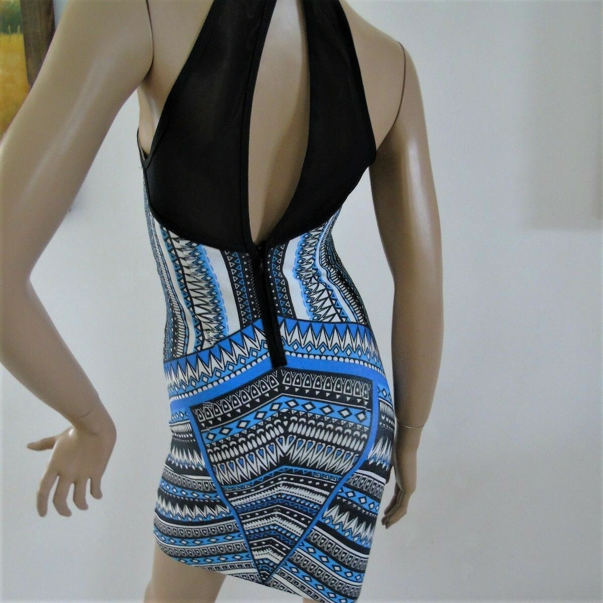 Zigzag Bodycon Boho Dress Womens Cutout Back Dress New Tags Size Small