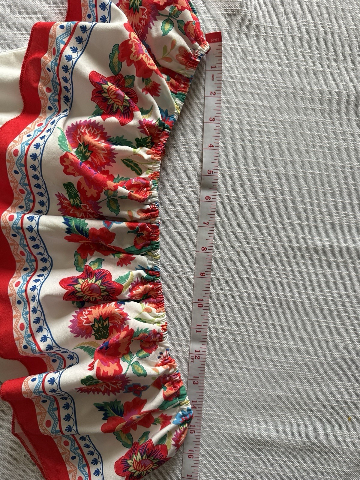 Boture Women’s White Red Blue Green Floral Off Shoulder Ruffle Midi Dress Sz M