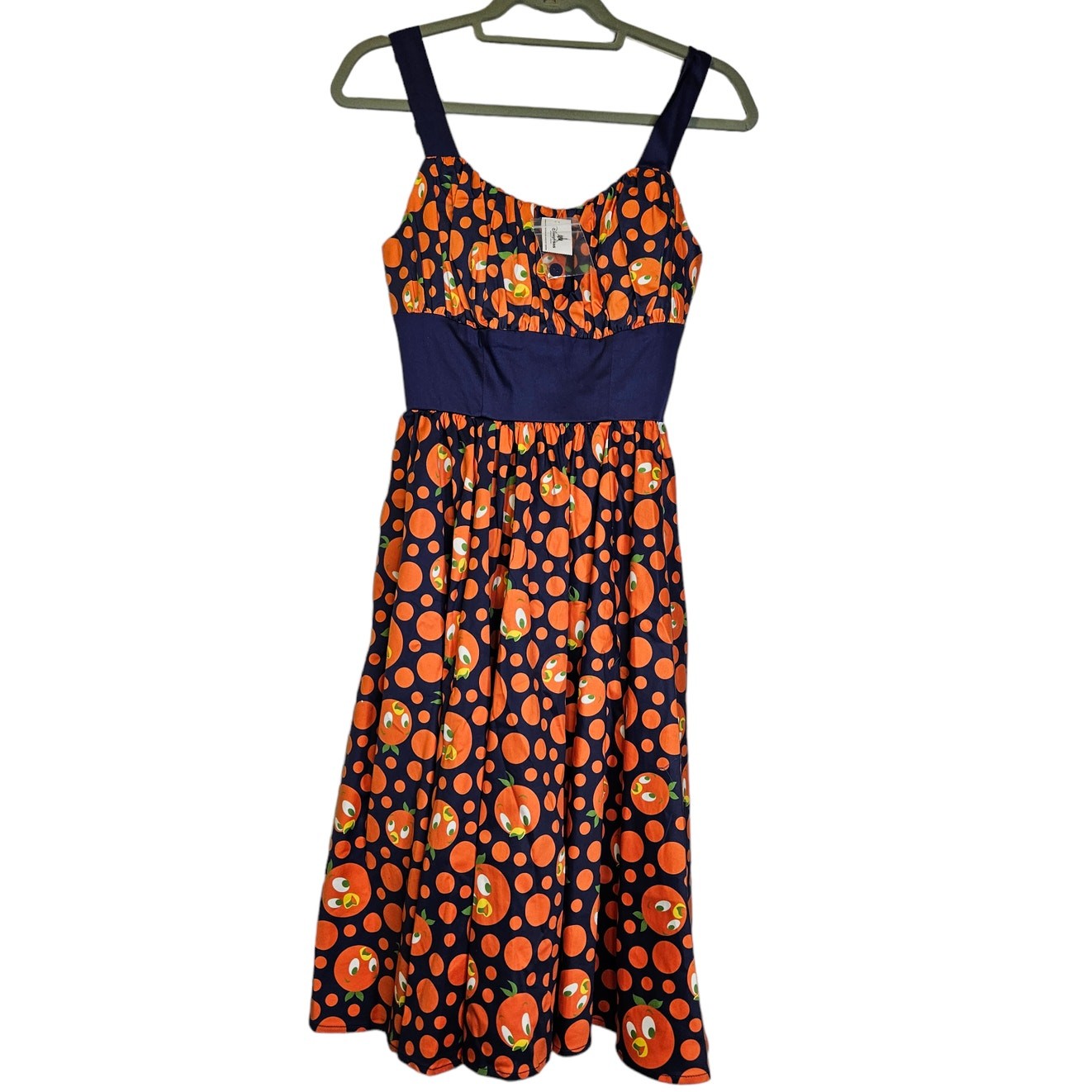 NEW Disney Dress Shop XS Full Orange Bird Pin Up Blue Parks Cosplay Bounding