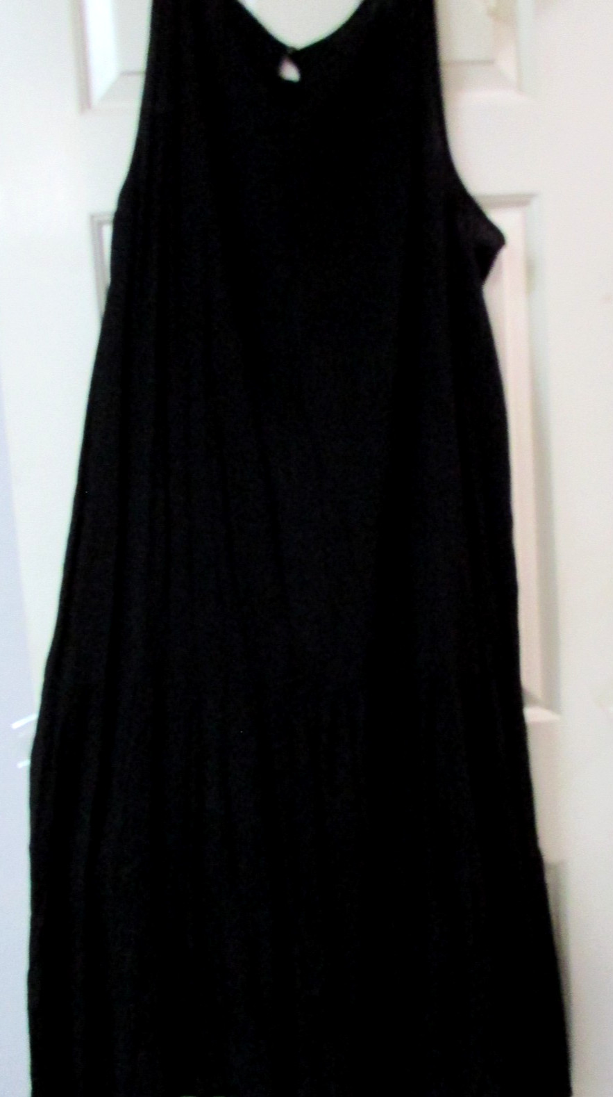 JBS Womens 5X Black Maxi Dress Tiered Skirt Sleeveless Gather Neckline 100 Rayon