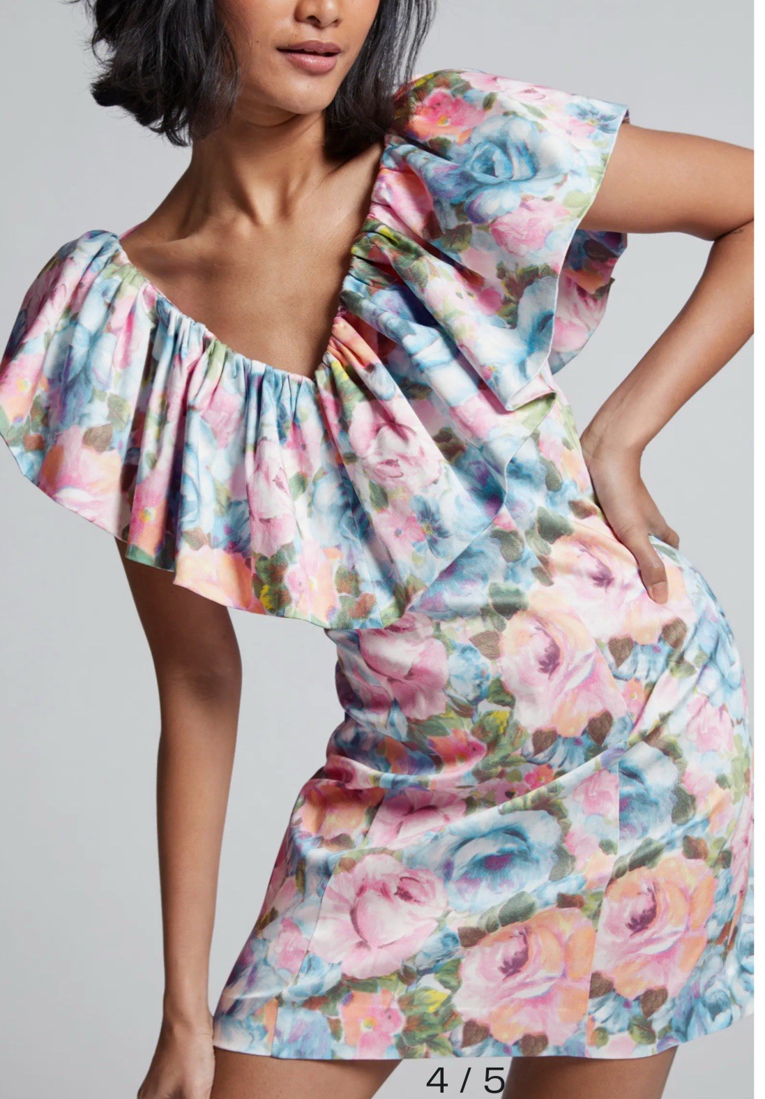 & Other Stories Floral Puff Ruffle Sleeve Minidress | Sz 32/ US 2 Party Cocktail