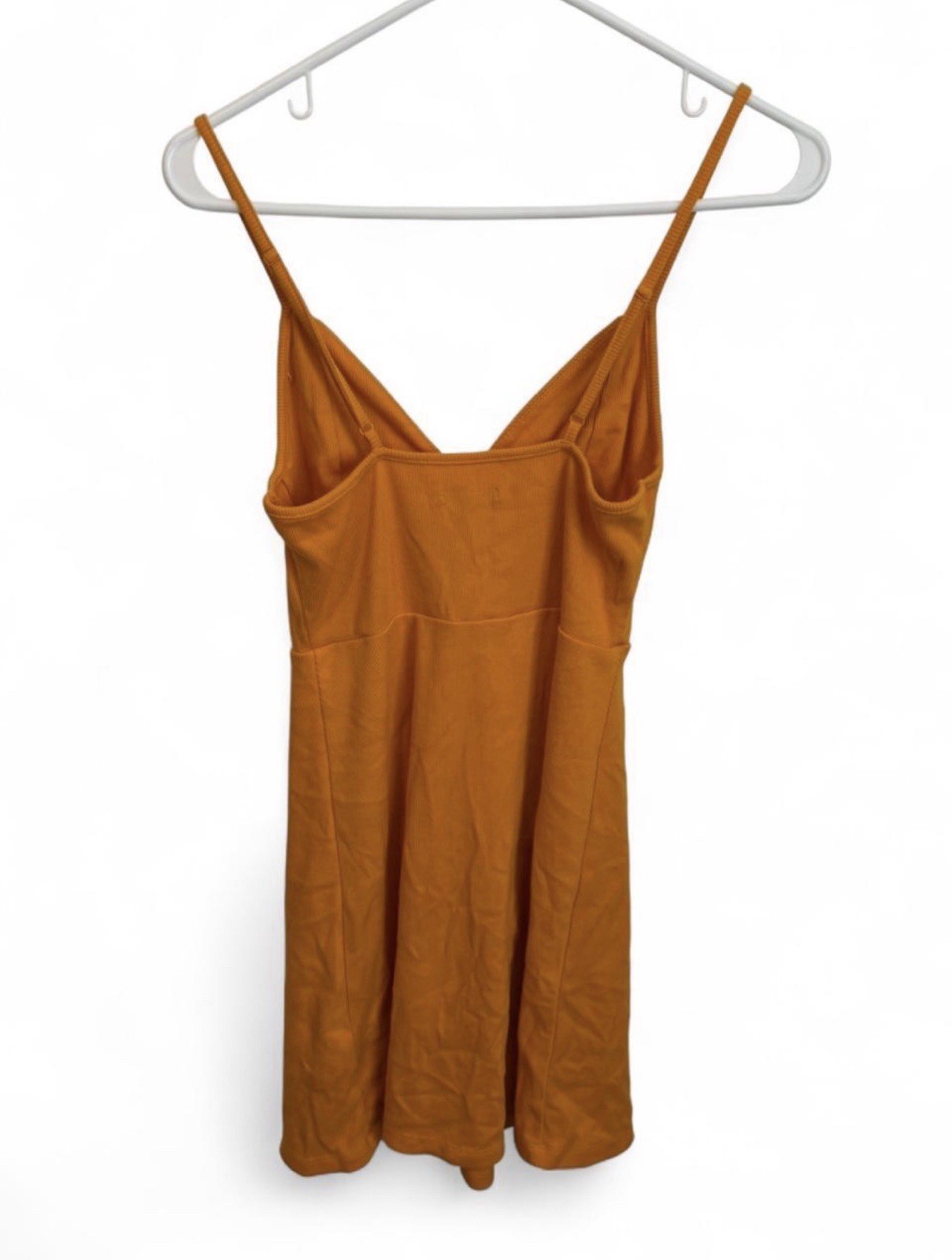 Wild Fable Women’s Size Small Mango Orange Ribbed Knit Skater Mini Dress Cami