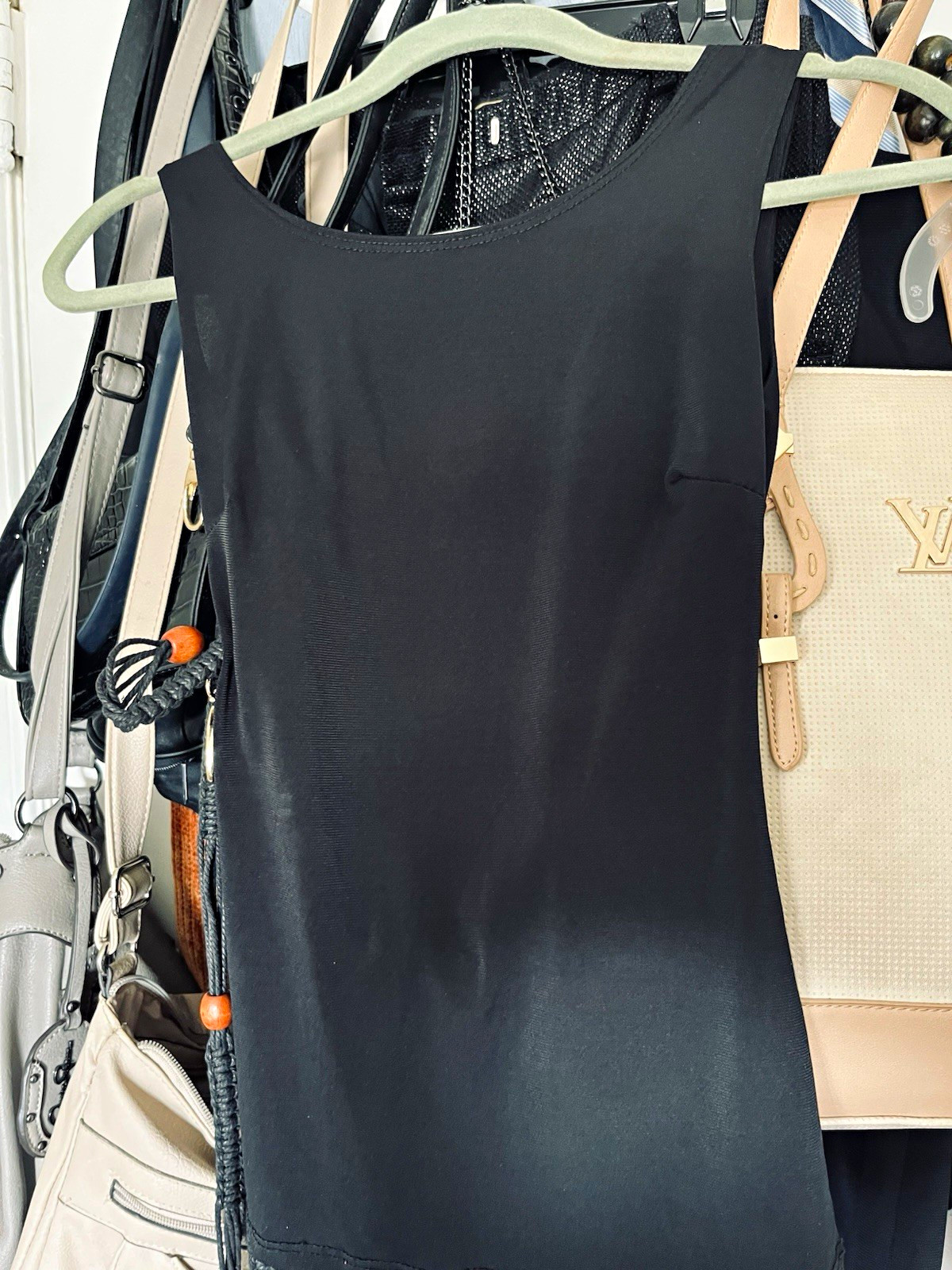 Hot Control Black Scoop Neck w Chain open Back