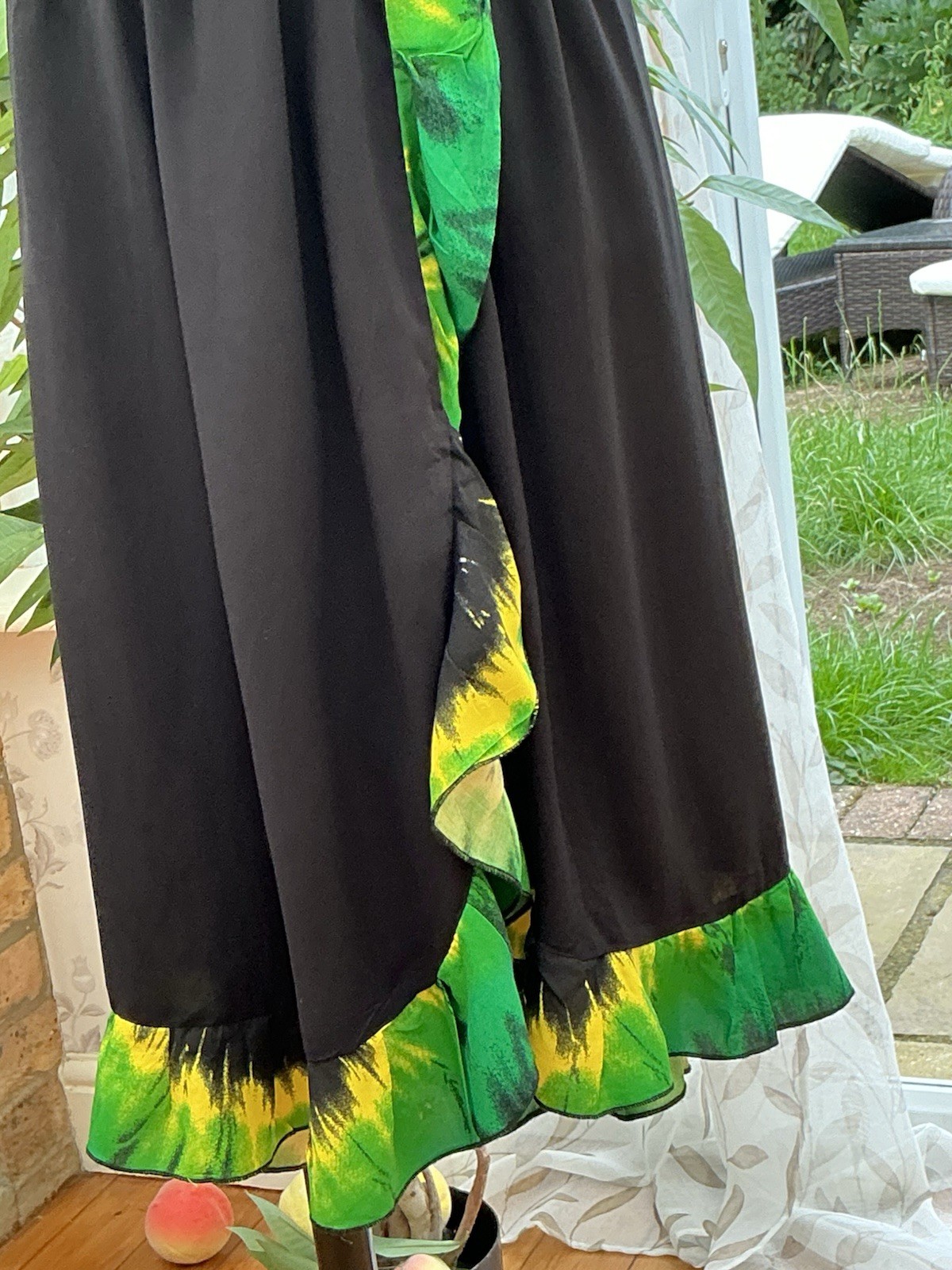 NEW ARRIVAL…Handmade JAMAICAN FLAG PRINT Maxi DRESS…12-14
