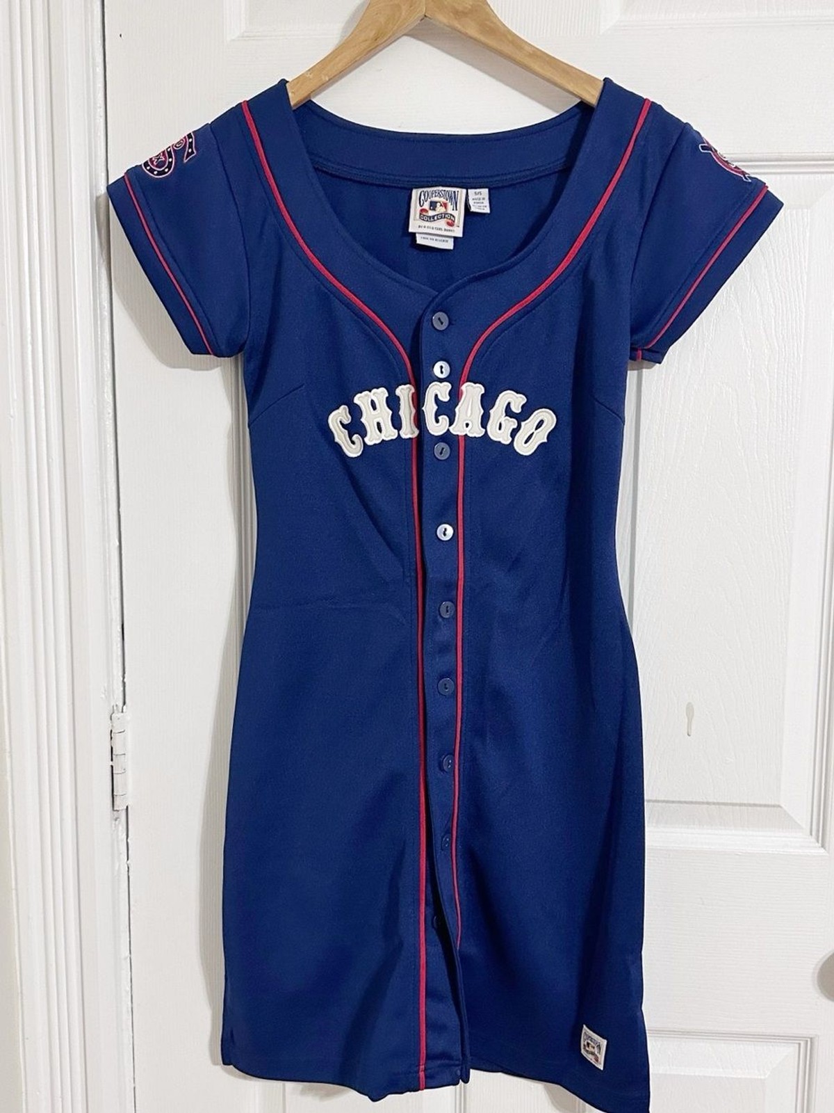 VTG Cooperstown Collection Chicago Cubs Baseball Jersey Dress S G-III Carl Banks