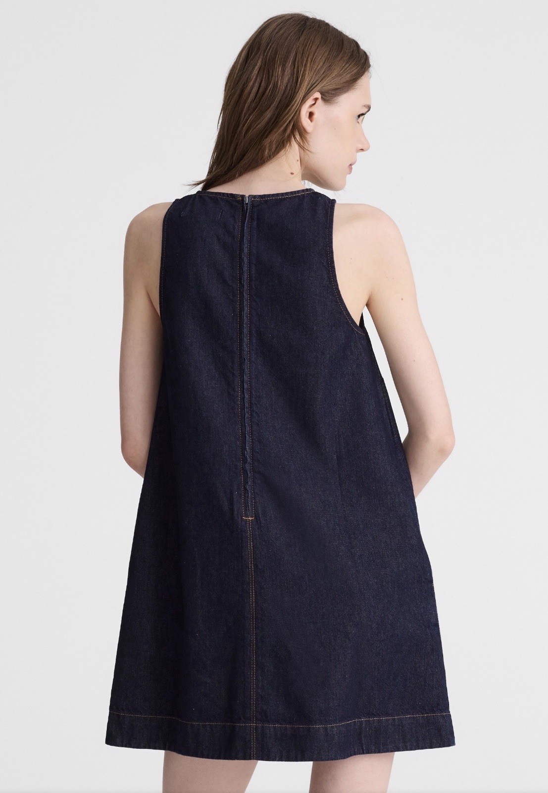 Madewell Denim Mini Shift Dress Rinse Wash Sleeveless A-Line Women’s M, NWT $138